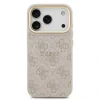 Husa Spate Guess PU Leather 4G Gold Frame MagSafe pentru iPhone 17 Pro Roz