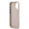 Husa Spate Guess PU Leather 4G Gold Frame MagSafe pentru iPhone 17  Roz