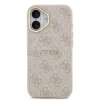 Husa Spate Guess PU Leather 4G Gold Frame MagSafe pentru iPhone 17  Roz