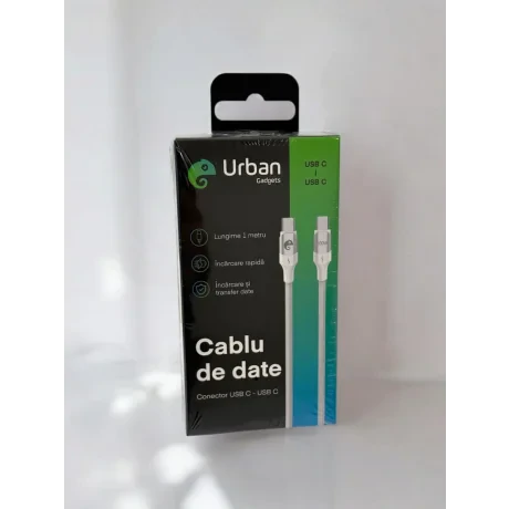 Cablu date Urban Gadgets USB C- USB C 100W 1m Alb
