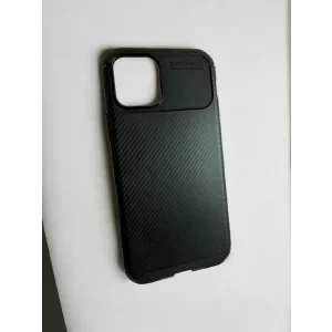 Husa Cover Silicon Carbon Alot pentru iPhone 12/12 Pro Negru
