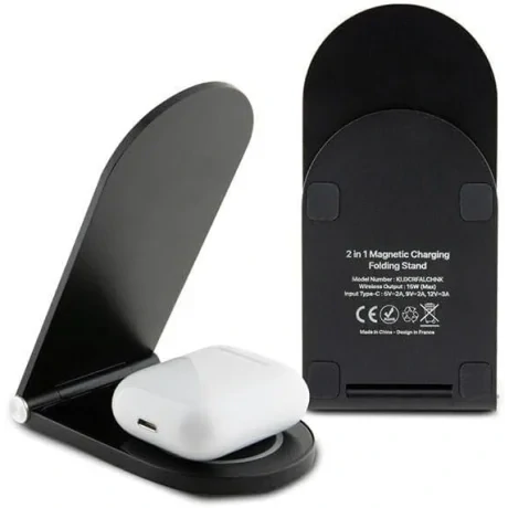 Incarcator Wireless de Birou Karl Lagerfeld 2in1 Choupette NFT 15W Negru