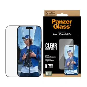 Folie Sticla PanzerGlass pentru iPhone 16 Pro/17 PG30687 Negru