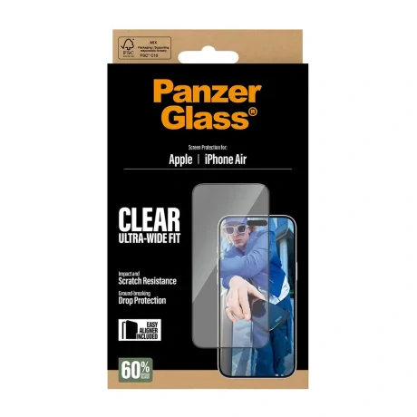 Folie Sticla PanzerGlass UWF pentru iPhone 17 Air PG76830 Negru