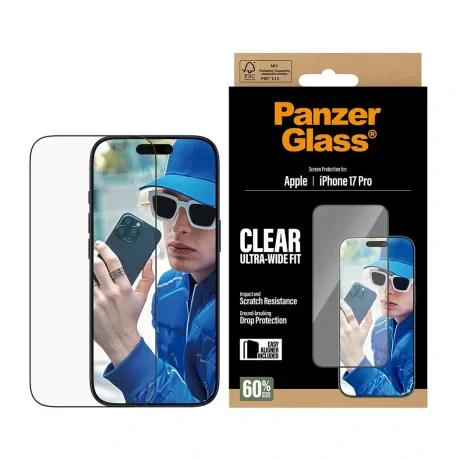 Folie Sticla PanzerGlass UWF pentru iPhone 17 Pro PG99748 Negru