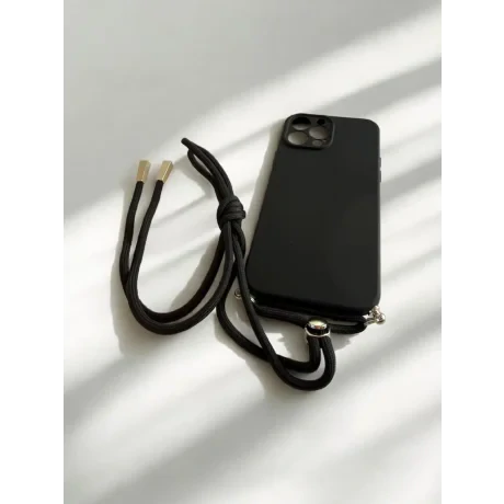 Husa Spate cu Snur ( Summer) pentru iPhone 13 Pro Max Negru