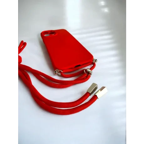 Husa Spate cu Snur ( Summer) pentru iPhone 13 Pro Max Rosu