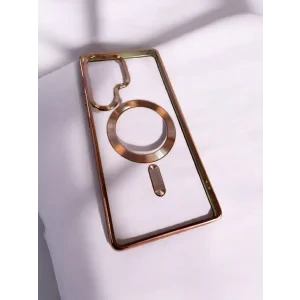 Husa Spate Beauty Lens Frame Magsafe pentru Sam Gal S25 Ultra Bulk Roz/Mov