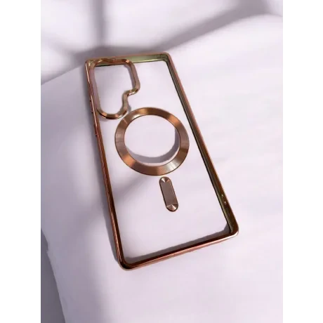 Husa Spate Beauty Lens Frame Magsafe pentru Sam Gal S25 Ultra Bulk Roz/Mov