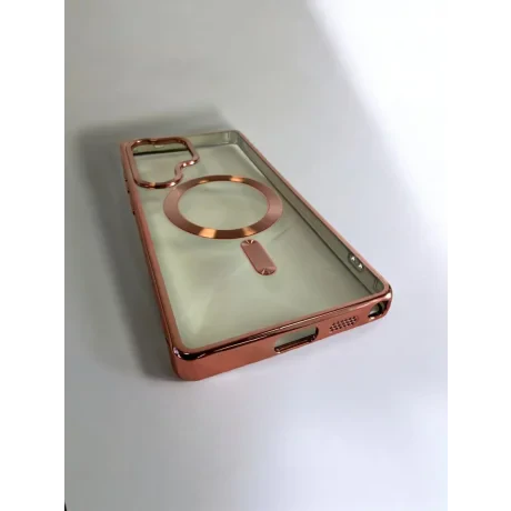 Husa Spate Beauty Lens Frame Magsafe pentru Sam Gal S25 Ultra Bulk Roz/Mov