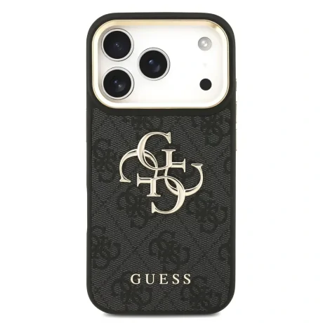 Husa Spate Guess PU Leather 4G Gold Frame MagSafe pentru iPhone 17 Pro GUHCP17L4GMGCGR Negru