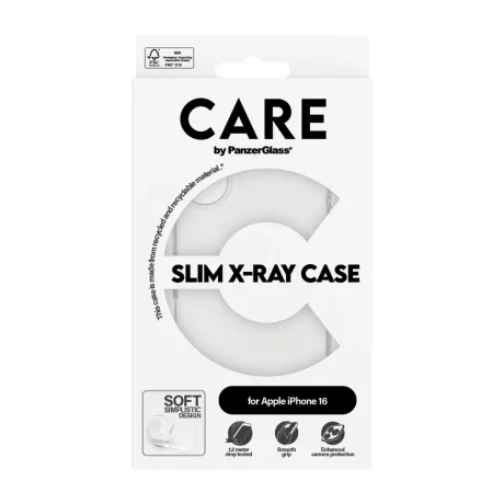 Husa Spate Panzer Glass Care Silicon Slim pentru iPhone 16 1441 Transparent