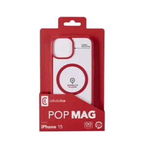 Husa Cover Cellularline Pop MagSafe pentru iPhone 15 Rosu