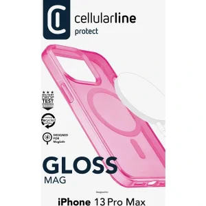 Husa Spate Cellularline GlossMag pentru iPhone 13 Pro Max Roz