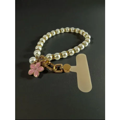 Snur Bratara Cristal pentru Telefon Negru/Alb