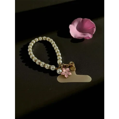 Snur Bratara Cristal pentru Telefon Negru/Alb