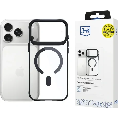 Husa Spate 3MK Satin Armor MagSafe pentru iPhone 17 Pro Max Negru