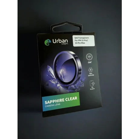 Folie Sticla Camera Individual Urban Gadgets Gia Sapphire pentru iPhone 15 Pro/15 Pro Max Transparent