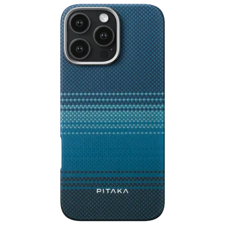 Husa Pitaka Tactile Woven MagEz Aramid pentru iPhone 16 Pro Max Albastru