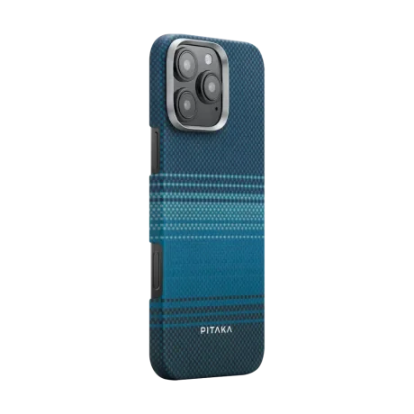 Husa Pitaka Tactile Woven MagEz Aramid pentru iPhone 16 Pro Max Albastru