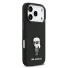 Husa Spate Karl Lagerfeld Liquid Silicone Metal Ikonik pentru iPhone 17 Pro KLHCP17LSMHKNPK Negru