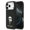 Husa Spate Karl Lagerfeld Liquid Silicone Metal Ikonik pentru iPhone 17 Pro KLHCP17LSMHKNPK Negru