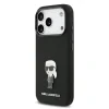 Husa Spate Karl Lagerfeld Liquid Silicone Metal Ikonik pentru iPhone 17 Pro KLHCP17LSMHKNPK Negru
