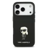 Husa Spate Karl Lagerfeld Liquid Silicone Metal Ikonik pentru iPhone 17 Pro KLHCP17LSMHKNPK Negru