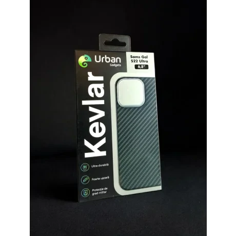 Husa Spate Hard Urban Gadgets MagForce Aramid pentru Samsung Galaxy S22 Ultra Negru