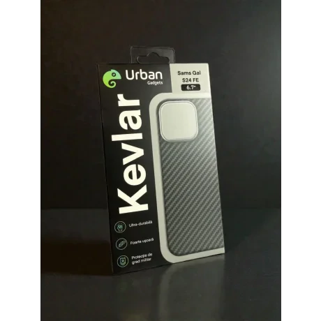 Husa Spate Hard Urban Gadgets MagForce Aramid pentru Samsung Galaxy S24 FE Negru