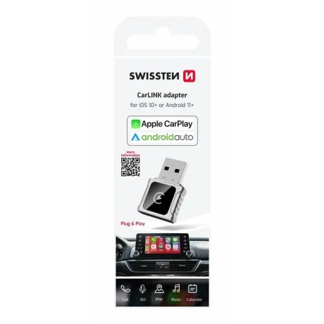 Adaptor Carlink Swissten compatibil cu Apple Car Play/Android Auto Usb-A/Usb-C