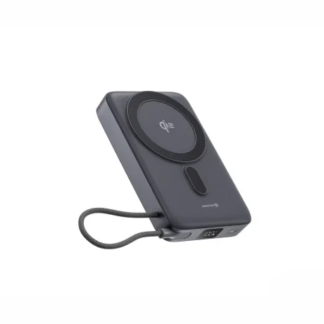 Baterie Externa Swissten 10000mAh MagSafeQi2 cu Cablu Usb-C Negru