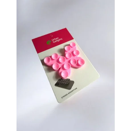 Suport Universal cu Adeziv Ventuza pentru Telefon Fluture Roz