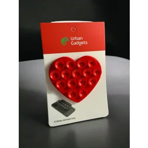 Suport Universal cu Adeziv Ventuza pentru Telefon Inima Rosu