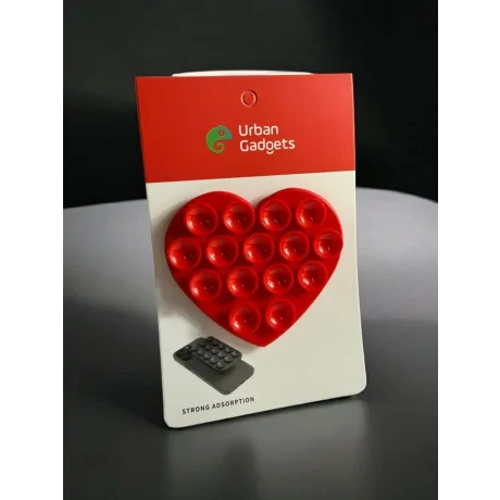 Suport Universal cu Adeziv Ventuza pentru Telefon Inima Rosu