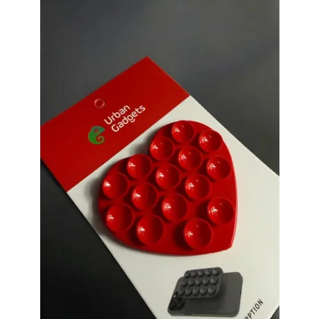 Suport Universal cu Adeziv Ventuza pentru Telefon Inima Rosu