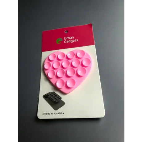 Suport Universal cu Adeziv Ventuza pentru Telefon Inima Roz