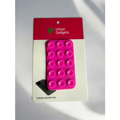 Suport Universal cu Adeziv Ventuza 3M pentru Telefon Dreptunghi Roz