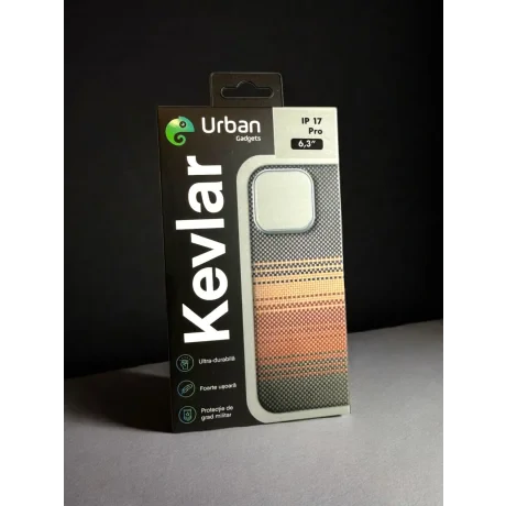 Husa Spate Hard Urban Gadgets MagForce Aramid pentru iPhone 17 Pro Maro