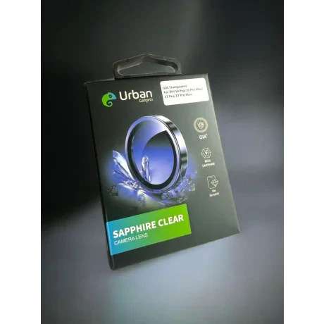 Folie Sticla Camera Individual Urban Gadgets Gia Sapphire pentru iPhone 16 Pro/16 Pro Max/17 Pro/17 Pro Max Transparent