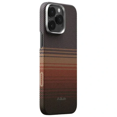 Husa Spate Pitaka Tactile Woven MagEz Aramid pentru iPhone 16 Pro Max KI1602SUM Maro