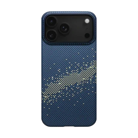 Husa Spate Pitaka Hard MagEZ Aramid Starpeak Milky Way pentru iPhone 17 Pro Max KI1701MPM Albastru