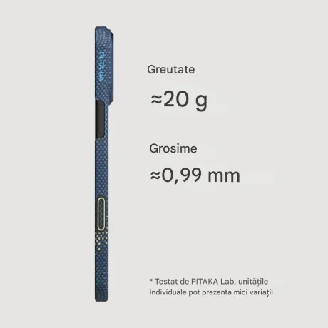 Husa Spate Pitaka Hard MagEZ Aramid Starpeak Milky Way pentru iPhone 17 Pro Max KI1701MPM Albastru