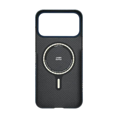 Husa Spate Pitaka Hard MagEZ Aramid Starpeak Milky Way pentru iPhone 17 Pro Max KI1701MPM Albastru