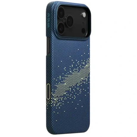 Husa Spate Pitaka Hard MagEZ Aramid Starpeak Milky Way pentru iPhone 17 Pro Max KI1701MPM Albastru