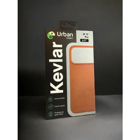 Husa Spate Hard Urban Gadgets MagForce Aramid pentru iPhone 17 Pro Portocaliu