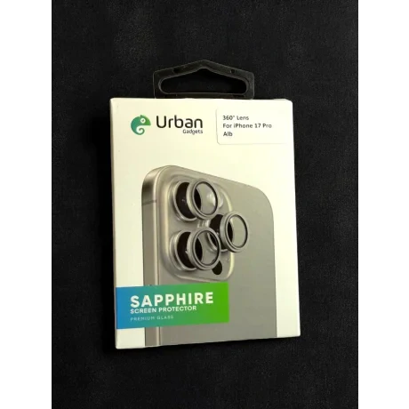 Protectie Camera Metal/Sticla 360° Urban Gadgets pentru iPhone 17 Pro Alb