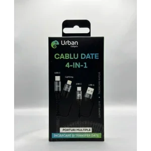 Cablu Date Urban Gadgets 4in1 100W Textil 1.2m Negru