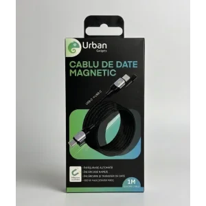 Cablu Date Urban Gadgets Magnetic USB-C/USB-C 100W Textil 1m Negru