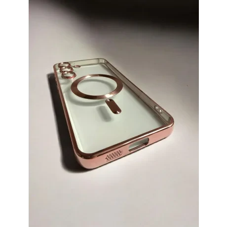 Husa Spate Beauty Lens Frame MagSafe pentru Sam Gal S25 FE Bulk Roz/Mov